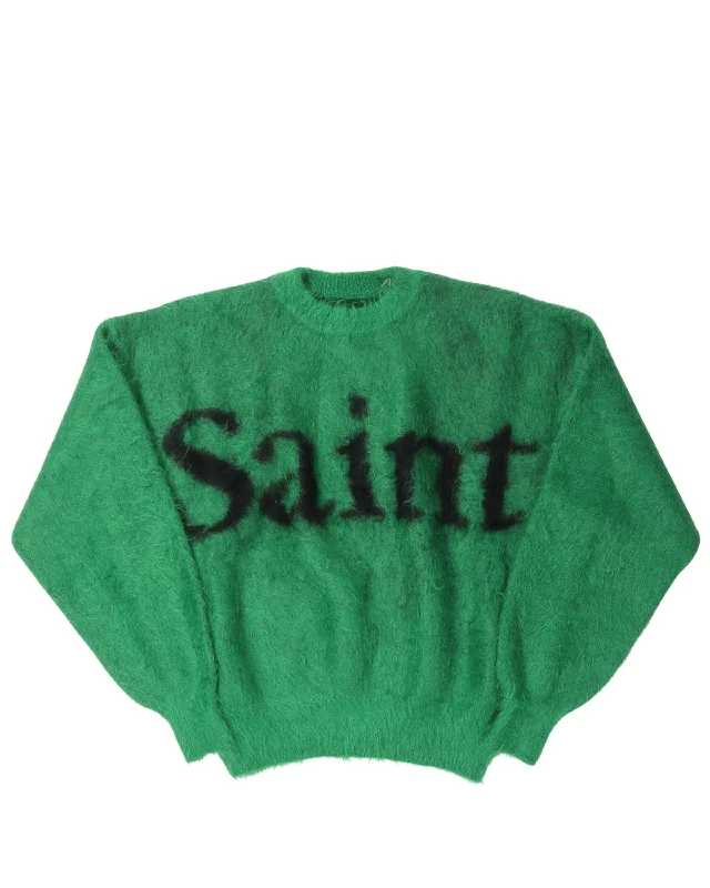 "Saint" Mohair Blend Sweater Silk Blend Satin Velvet