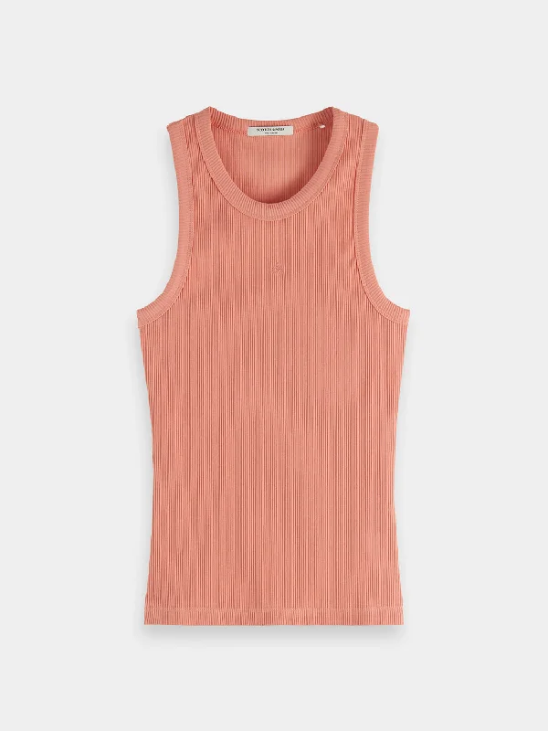Racer ribbed tank grey tank top