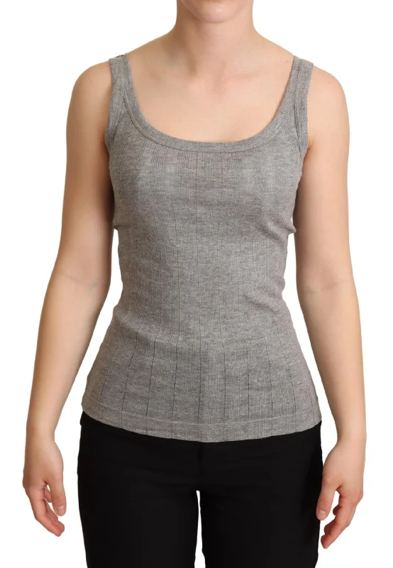 Dolce & Gabbana Elegant Sleeveless Gray Tank Top breathable tank top