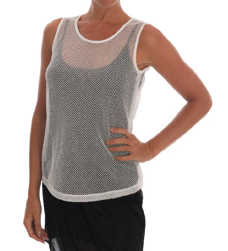 Dolce & Gabbana Sleeveless Transparent Net Tank Top scoop neck tank