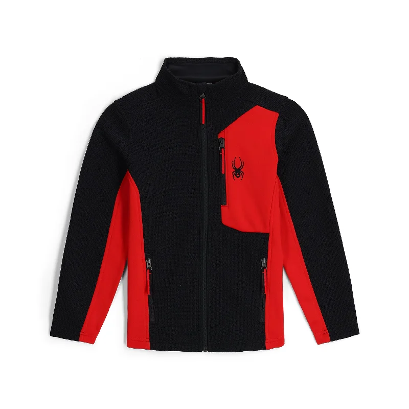 Spyder Youth Bandit Full-Zip Fleece Jacket 2025 Stand-Up Collar Roll-Neck Collar Turtle Neck