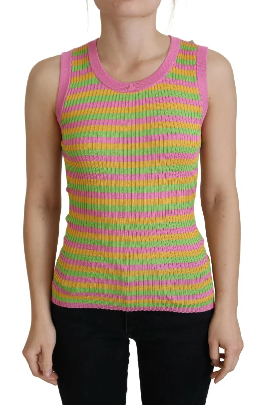 Dolce & Gabbana Elegant Silk Sleeveless Tank Top Vest sleep tank top