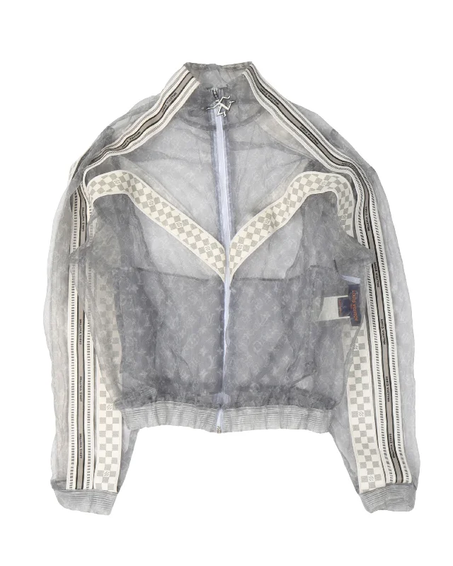 Monogram Organza Track Jacket Denim Jacket Leather Jacket Suede Jacket