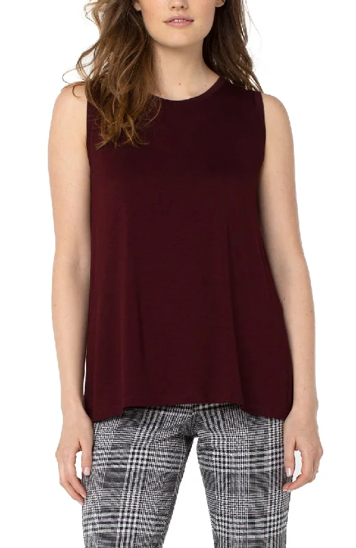 Liverpool Sleeveless Scoop Neck Knit Tank (Solid) baby blue tank