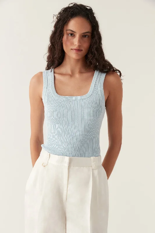 Bronte Scoop Neck Rib Tank vibrant tank top