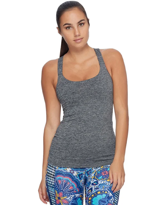 Body Glove Sport Heather Grey Borasco Cross Back Tank Top cropped tank top