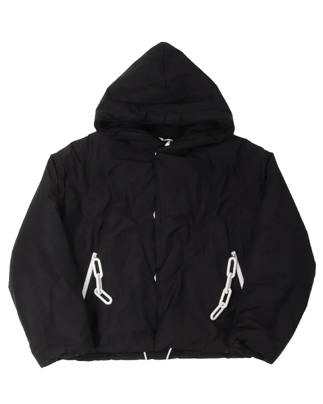 FW19 Earth Padded Chain Detail Hooded Jacket Fleece Jacket Down Jacket Parka