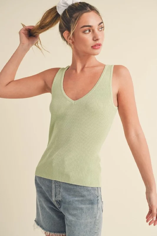 Hazel Blues® |  Aemi + Co Ribbed Wide Strap Knit Tank summer tank top
