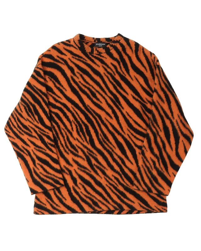 Year of the Tiger Sweater Mesh Blend Leather Blend Suede Blend