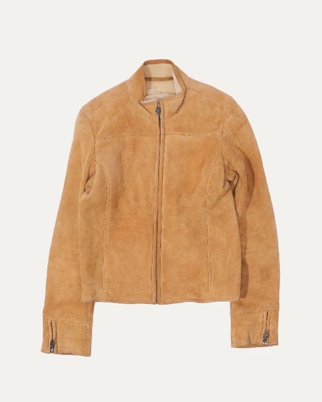 Suede Zip Jacket Insulated Jacket Fitted Jacket Loose Jacket