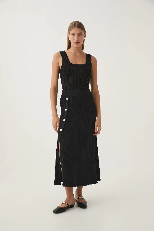 Bronte Scoop Neck Rib Tank bright tank top