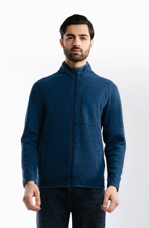 Thermal Jacket - Navy Blue Fleece Fabric Down Fabric Feather Fabric