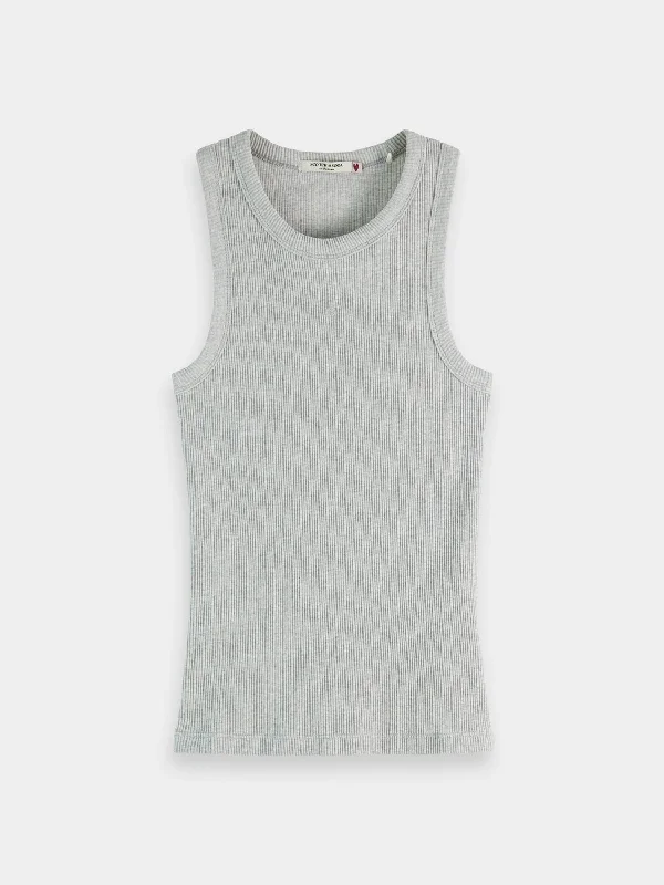 Ribbed racer tank cherry red tank