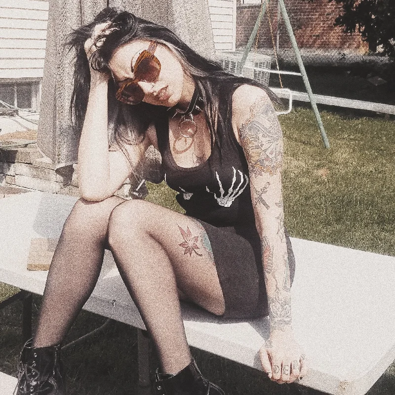 Skeleton Hands Racerback Tank floral tank top