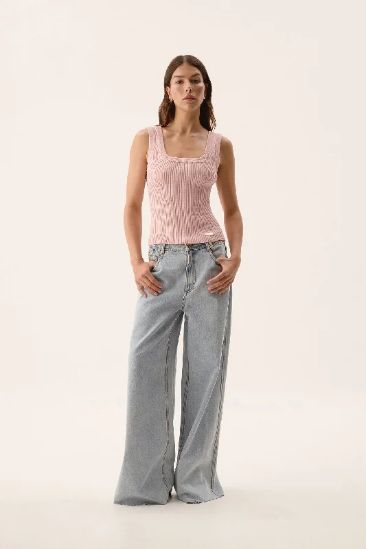 Bronte Scoop Neck Rib Tank lounge tank top