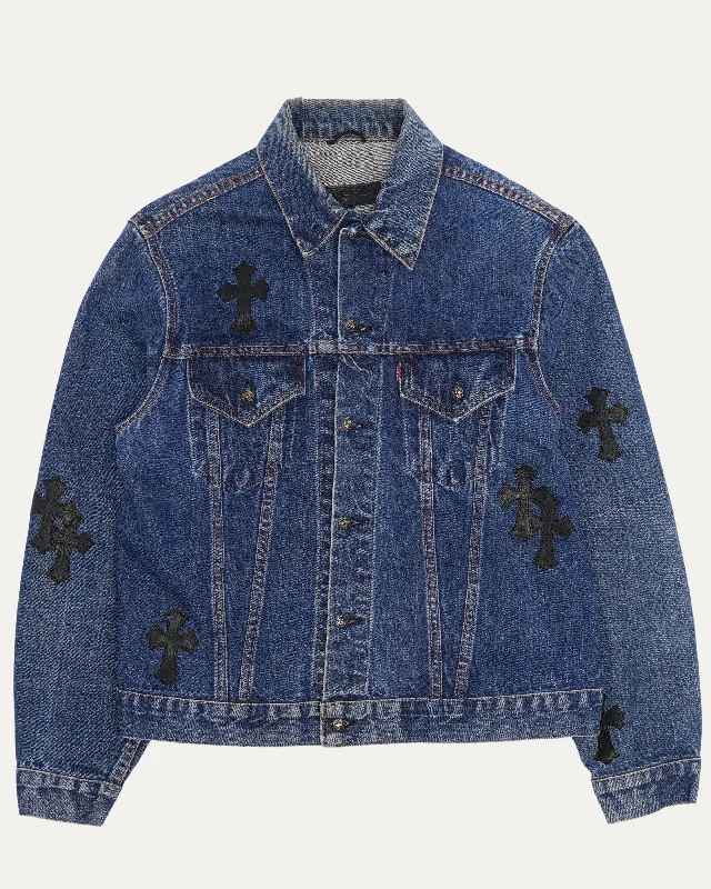 Levi's Cross Patch Type-3 Denim Trucker Jacket Tiered Jacket Buttoned Jacket Zippered Jacket