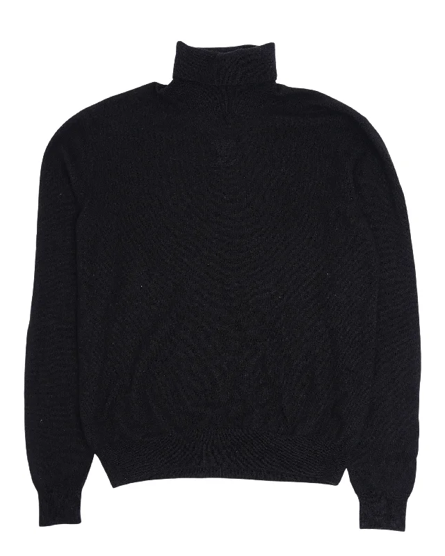 Cashmere Turtleneck Sweater Spandex Blend Rayon Blend Denim Blend