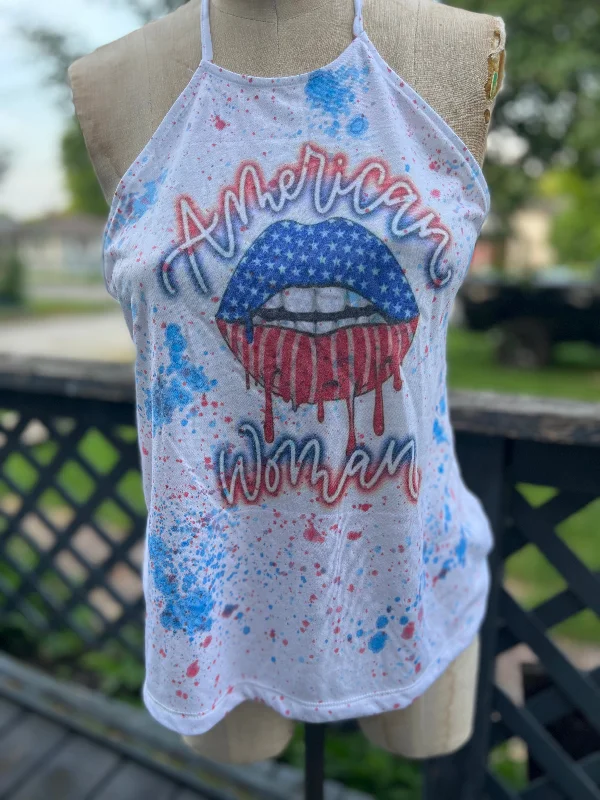 Lip tank turquoise tank top