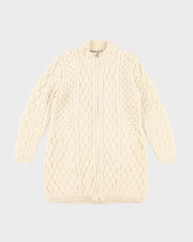 Vintage Aran Sweater Market Wool Zip-Up Jumper  - L Rayon Fabric Velvet Fabric Corduroy Fabric