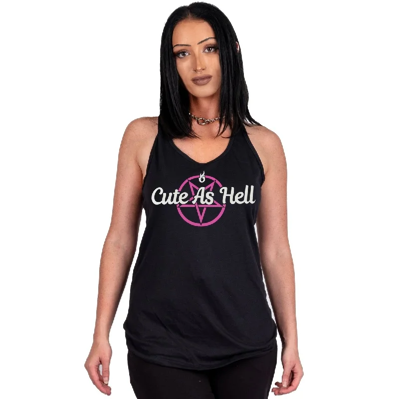Cute As Hell Pentagram Racerback Tank athletic tank top