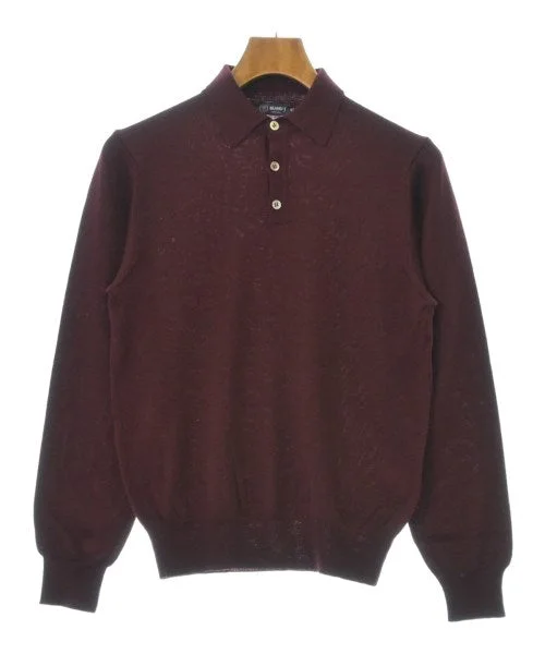 BEAMS F Sweaters Houndstooth Herringbone Solid
