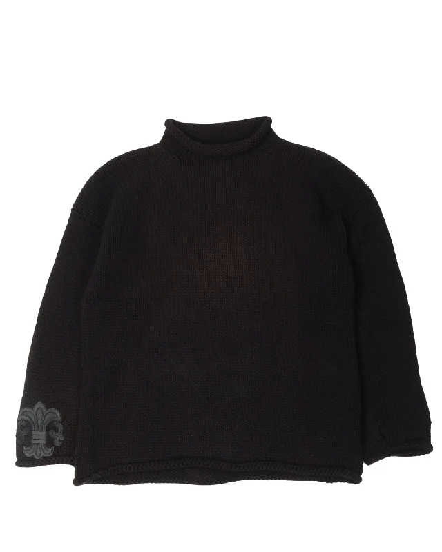 Roll Neck Fleur Patch Gandhi Sweater Polka Dot Checkered Tartan