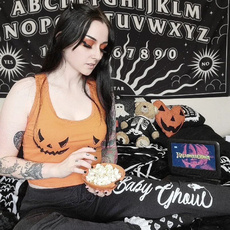 Pumpkin Cropped Tank Top graphic tank top