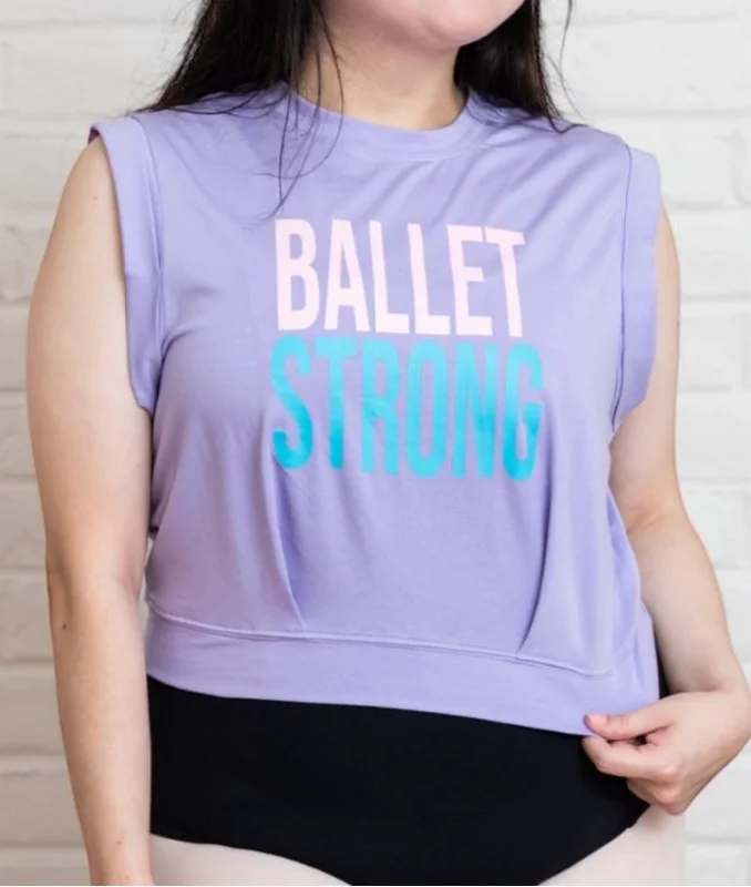 BALLET STRONG Crop Tank Top silver tank top