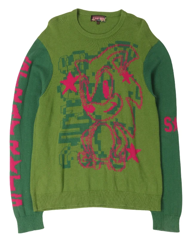 Sega Edition Sonic Sweater Mesh Sweater Canvas Denim