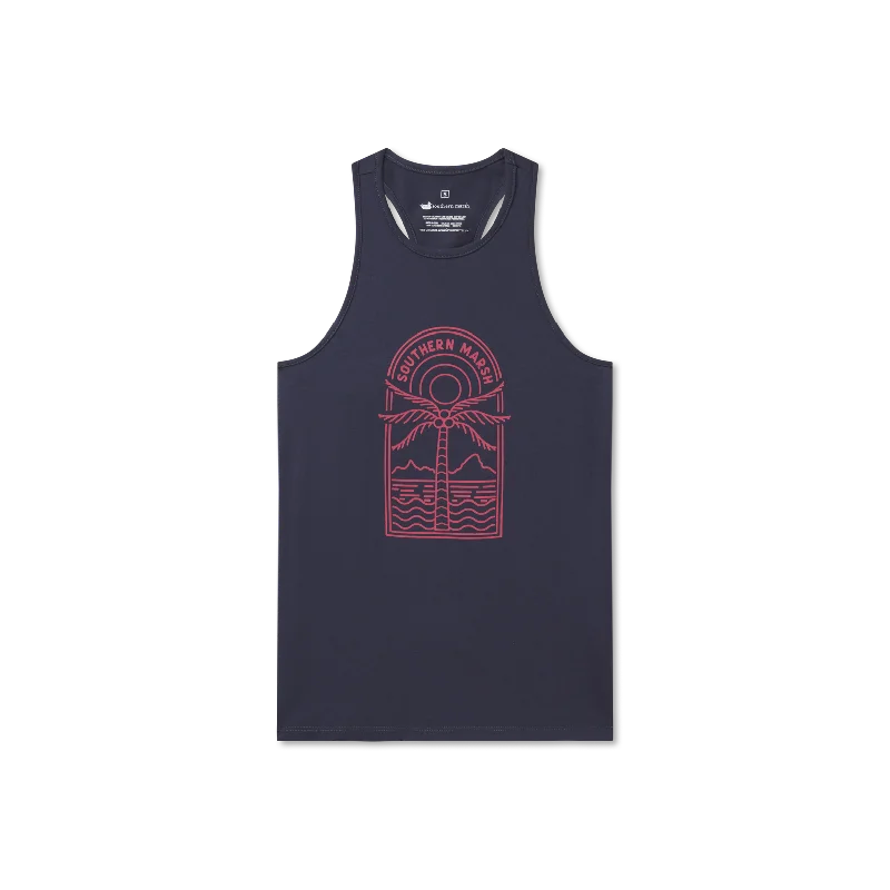 Maui Racerback Tank - Palm turquoise tank top