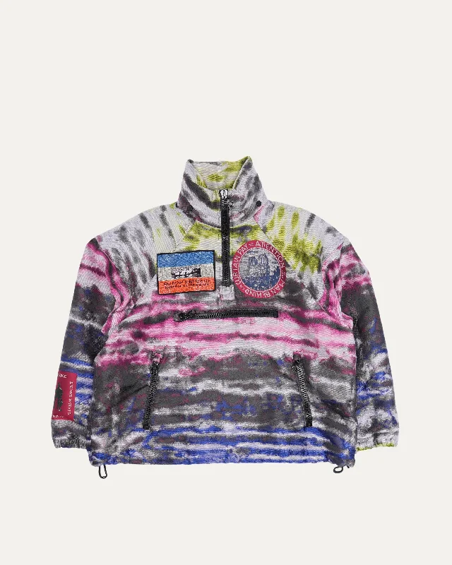 SS19 Abstract Print Patchwork Windbreaker Jacket Front Pockets Side Pockets Patch Pockets
