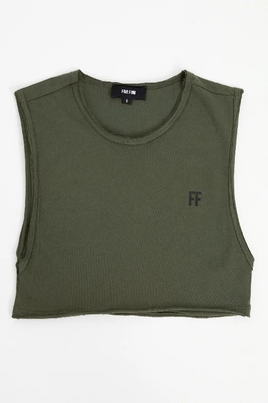 FF / Sleeveless Crop Tank Top lace back tank