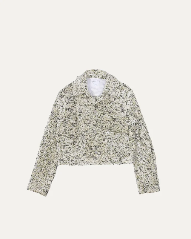 Multicolor Boucle Jacket Faux Fur Jacket Real Fur Jacket Shearling Jacket