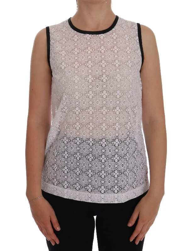 Dolce & Gabbana Elegant White Nylon Tank Top fashionable tank top
