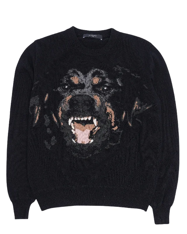 Rottweiler Knit Wool Sweater Cashmere Blend Cotton Blend Poly Blend