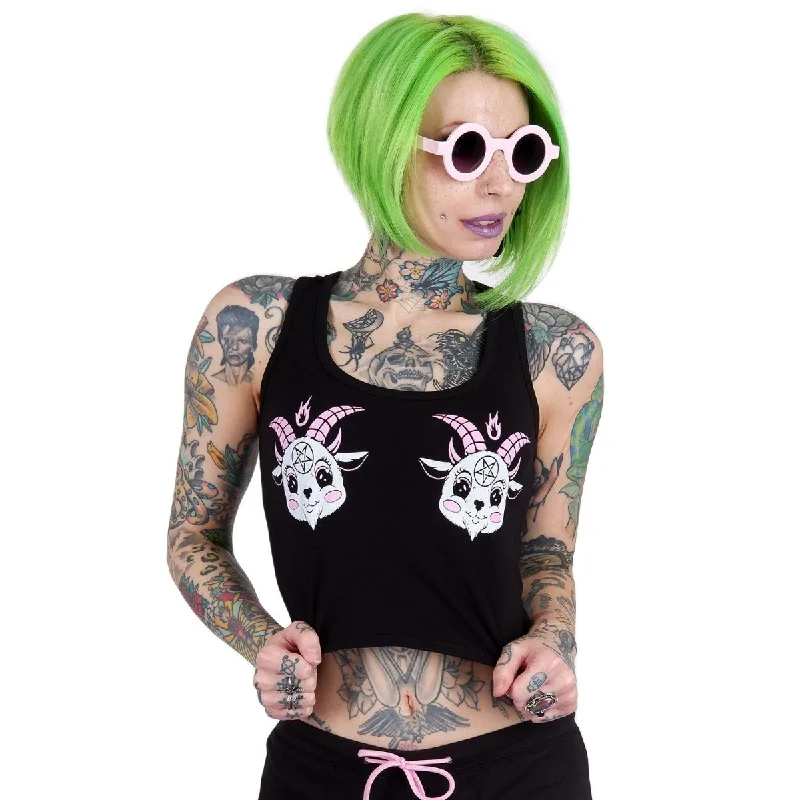 Cute Baby Goat Cropped Tank Top v-neck tank top