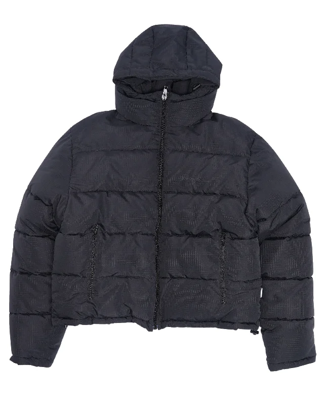 Hooded Puffer Jacket Ribbed Jacket Pleated Jacket Ruffled Jacket