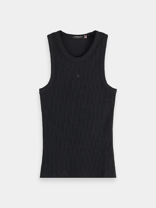 Ribbed racer tank lime green tank