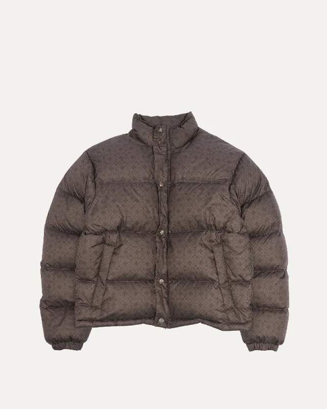 Monogram Puffer Jacket Nylon Fabric Polyester Fabric Spandex Fabric