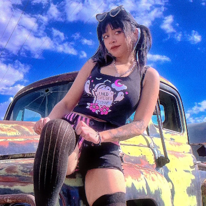 Lived Cute Died Cute Cropped Tank Top seamless tank top