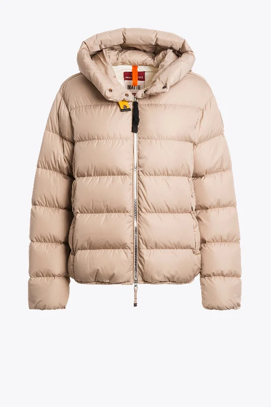 Jinny Hooded Down Jacket Sun Kissed Welt Pockets Slit Pockets Flap Pockets