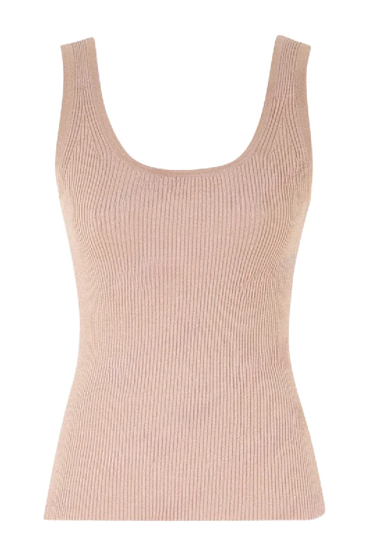 Tallow Metallic Scoop Neck Tank fashionable tank top