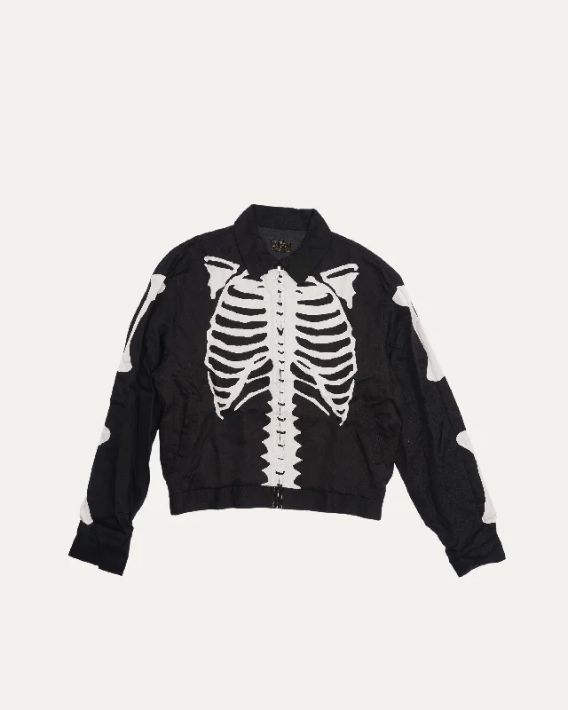 Twill Bone Drizzler Jacket A-Line Jacket Boat Neck Shawl Collar