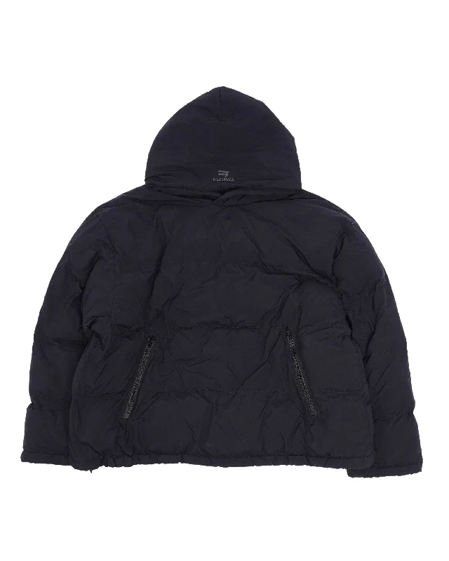 Sporty B Pullover Puffer Jacket Front Pockets Side Pockets Patch Pockets