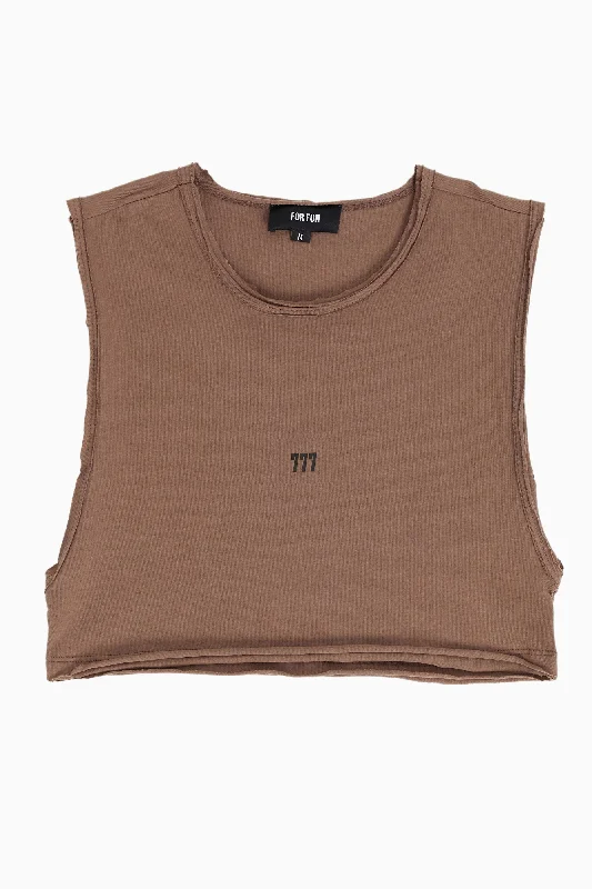 777 / Sleeveless Crop Tank Top floral tank top