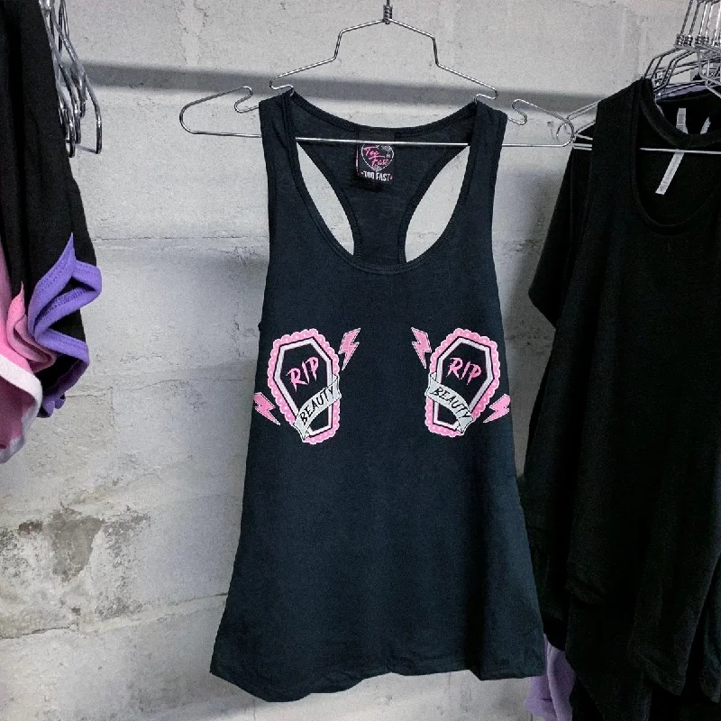 RIP Beauty Rest In Peace Racerback Tank long tank top
