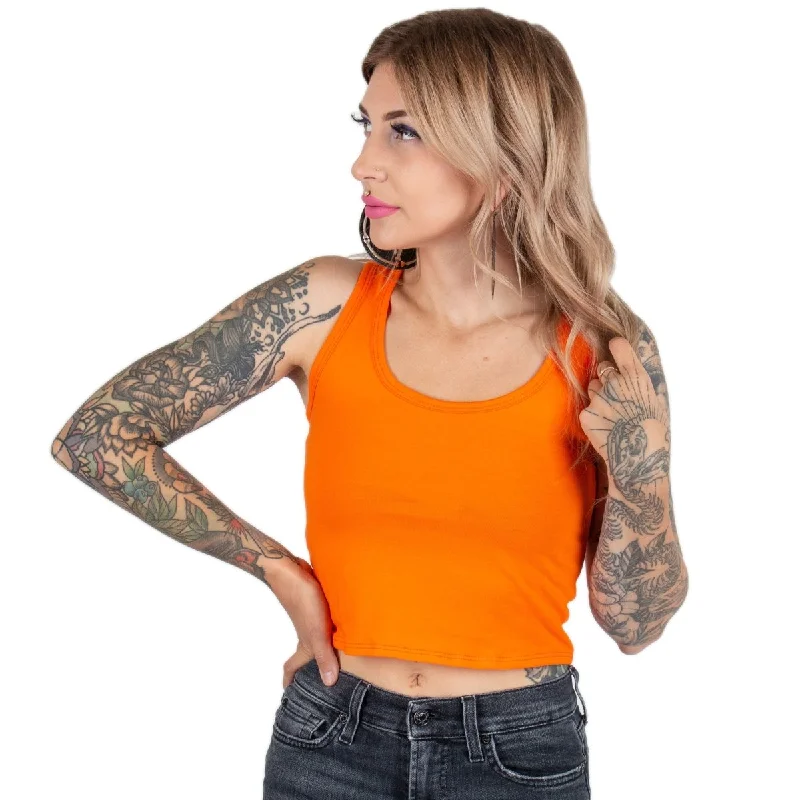 Halloween Orange Crop Tank Top gold tank top