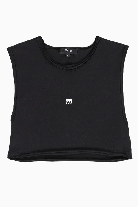 777 / Sleeveless Crop Tank Top striped tank top