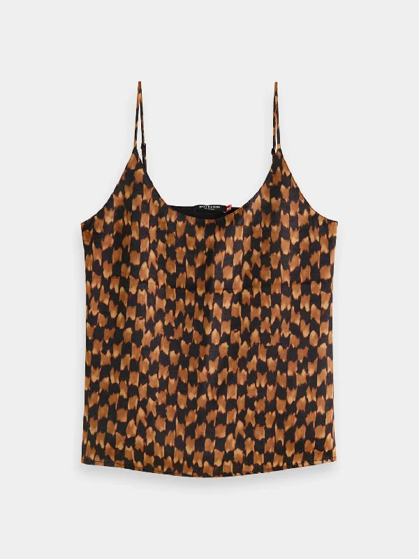 Jersey woven tank black tank top