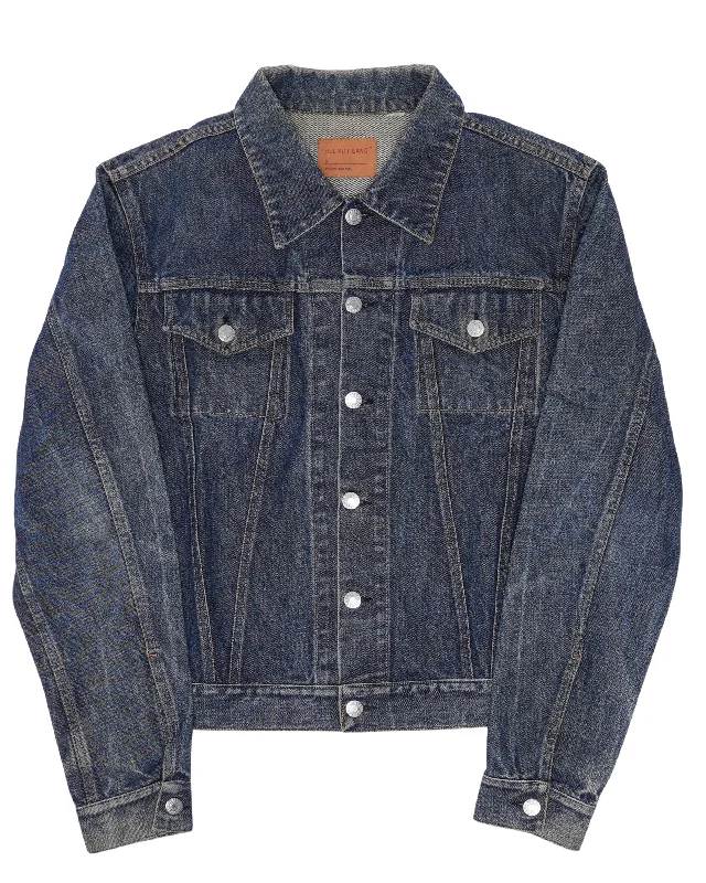 Raw Denim Trucker Jacket Notch Collar Jacket Peter Pan Collar Jacket Cowl Neck Jacket